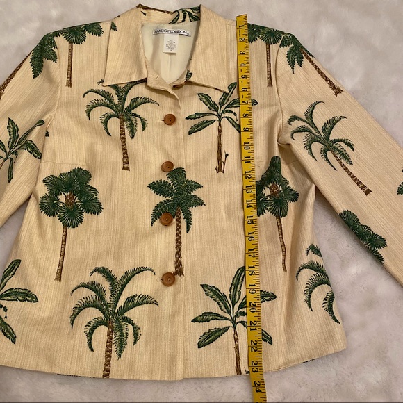 VINTAGE MAGGY LONDON PALM TREE BLAZER / SUIT JACKET  SZ 10 ๐ด - Picture 9 of 12